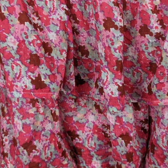 Free People | Talia Tunic Floral Ruffle Top Size Small NWOT - Picture 4 of 9